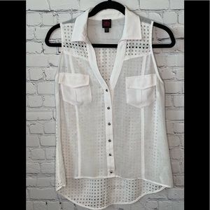 2B Bebe Hi Lo White S Blouse